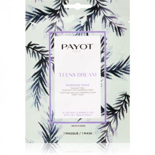 Payot Morning Mask Teens Dream plátýnková maska s čisticím a osvěžujícím účinkem pro smíšenou až mastnou pokožku 19 ml