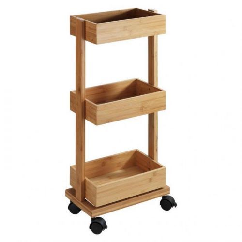 Regál Do Koupelny Bambus Hnědá