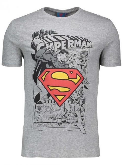 Pánske tričko s potlačou Superman šedé S