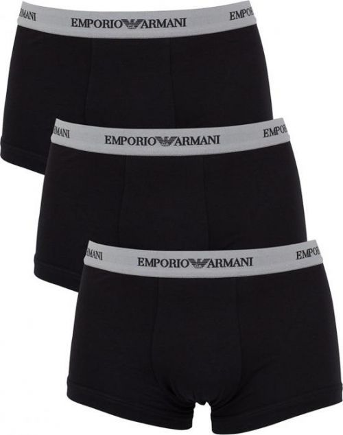 EMPORIO ARMANI boxerky Stretch Cotton CC717-00120 3 balení Černá Barva: Černá, Velikost: M