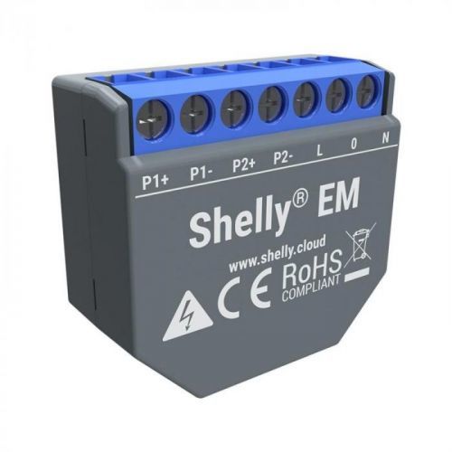 Shelly EM, měření spotřeby až 2x 120 A, 1 výstup (SHELLY-EM)
