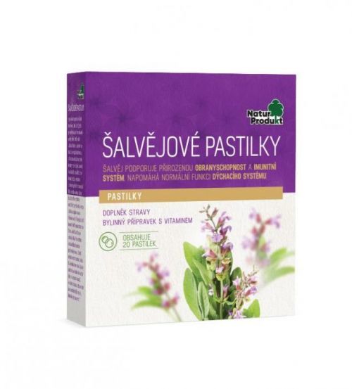 Naturprodukt Šalvejové pastilky 20ks