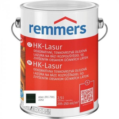 Lazura na dřevo Remmers HK Lasur ebenholz 2,5 l