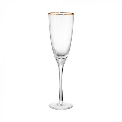 GOLDEN TWENTIES Sada sklenic na šampaňské se zlatým okrajem 250 ml 4 ks