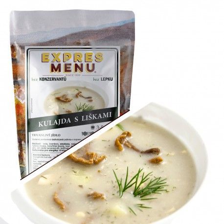 Expres Menu Kulajda s liškami polévka 600 g 2 porce sterilované jídlo na cesty