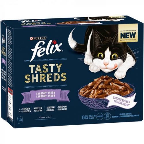 Felix Tasty Shreds výběr mix ve šťávě 6x(12x80 g)
