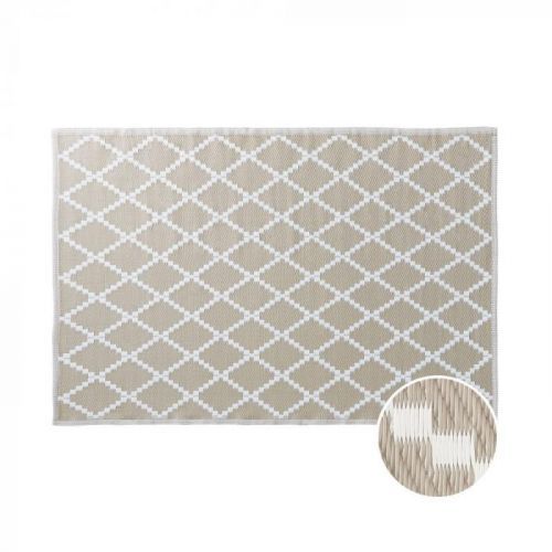 COLOUR CLASH Venkovní koberec kosočtverce 180 x 120 cm - černá/bílá