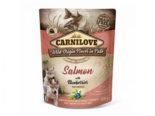 Carnilove Dog Pouch Paté Salmon & Blueber Puppies 300g