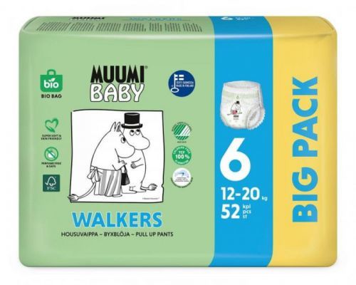 MUUMI BABY Walkers Big Pack vel. 6, 52 ks, 12-20 kg 6 bílá