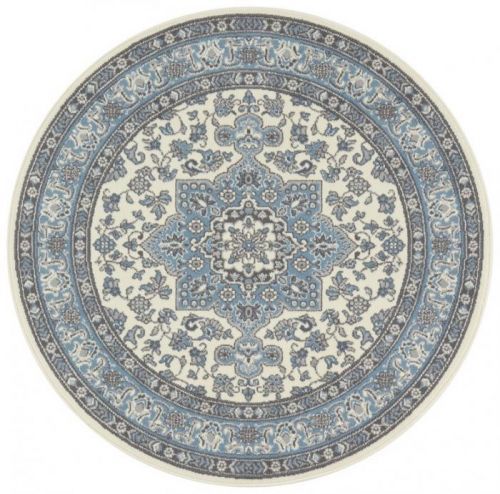 Nouristan - Hanse Home koberce Kruhový koberec Mirkan 104442 Cream/Skyblue - 160x160 (průměr) kruh cm Modrá
