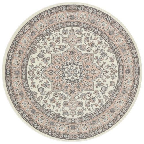 Nouristan - Hanse Home koberce Kruhový koberec Mirkan 104443 Cream/Rose - 160x160 (průměr) kruh cm Růžová