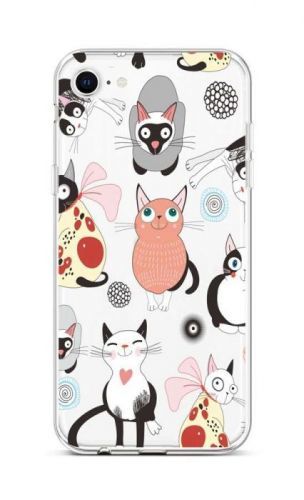 Kryt TopQ iPhone SE 2020 silikon Cats 2 49567