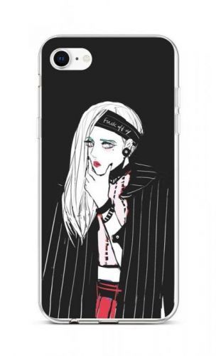 Kryt TopQ iPhone SE 2020 silikon Dark Girl 49556