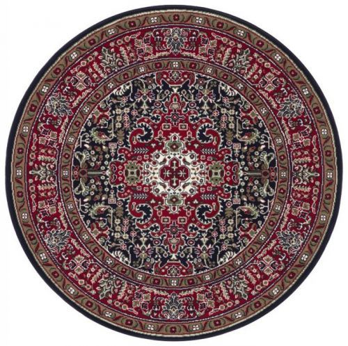 Nouristan - Hanse Home koberce Kruhový koberec Mirkan 104096 Navy - 160x160 (průměr) kruh cm Červená