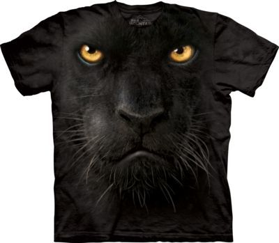 Tričko unisex The Mountain Black Panther Face - černé, XL