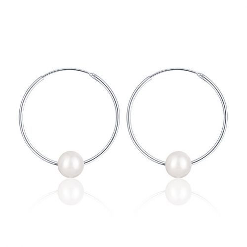 JwL Luxury Pearls Dlouhé stříbrné náušnice s pravými bílými perlami JL0633