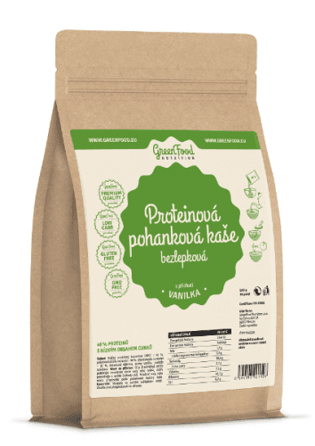 GreenFood Nutrition Proteinová pohanková kaše bezlepková vanilka 500g