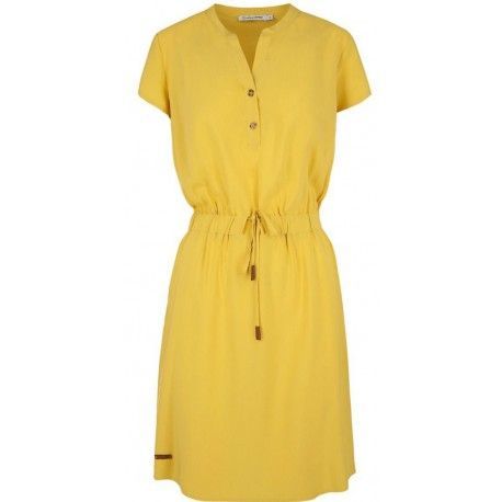 Dámské žluté šaty s tkanicí, Velikost L, Barva Žlutá Volcano G-SAF-ŽL