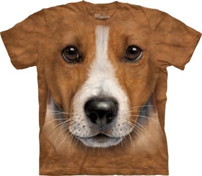Tričko unisex The Mountain Big Face Jack Russell Terrier - hnědé, M