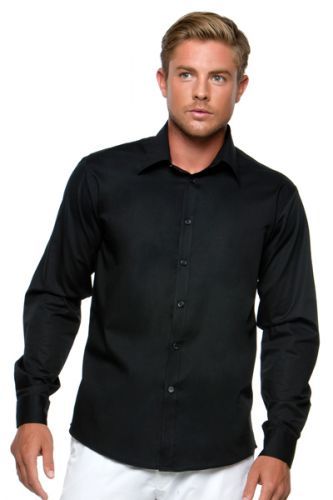 Barmanská košile Bargear s dlouhým rukávem - černá, S