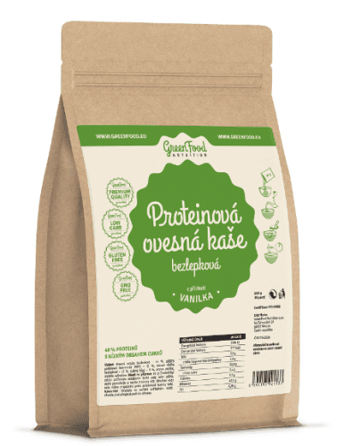 GreenFood Nutrition Proteinová ovesná kaše bezlepková vanilka 500g