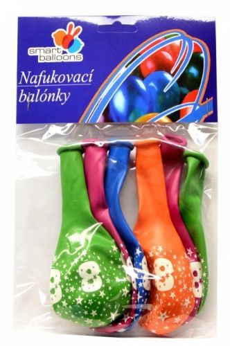 Smart Ballons Balónek nafukovací 6 ks - potisk 