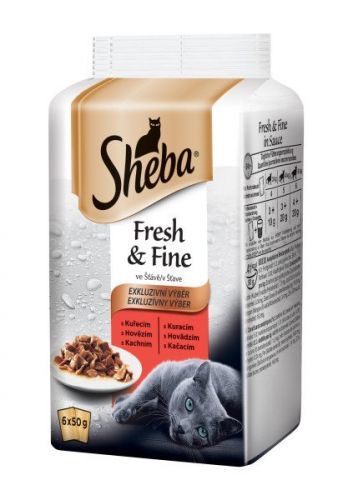 Sheba Fresh & Fine kapsičky pro kočky exkluzivní výběr ve šťávě 72x50 g