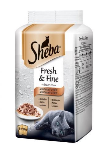 Sheba Fresh & Fine kapsičky pro kočky mixovaný výběr ve šťávě 72x50 g