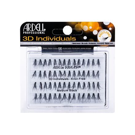 Ardell 3D Individuals Duralash Knot-Free trsové nalepovací řasy bez uzlíku 56 ks odstín Medium Black pro ženy