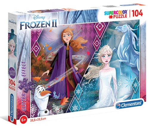 Clementoni 20163 - Puzzle Supercolor Glitter 104 Frozen 2