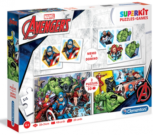 Clementoni 20209 - Puzzle Superkit 4v1 Avengers