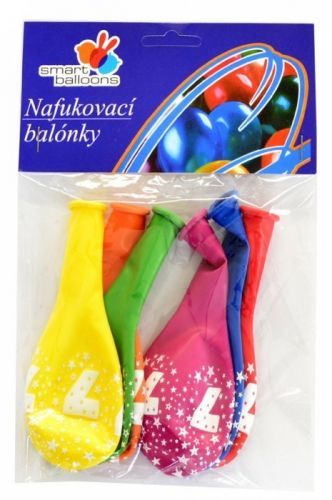 Smart Ballons Balónek nafukovací 6 ks - potisk 