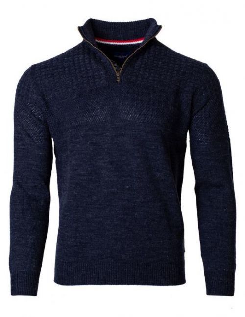 Pánsky sveter na zips Isai navy XL