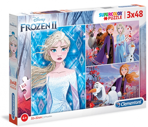 Clementoni 25240 - Puzzle Supercolor 3x48 Frozen 2