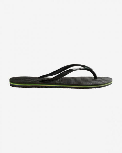 Havaianas Slim Brasil Logo Žabky Černá