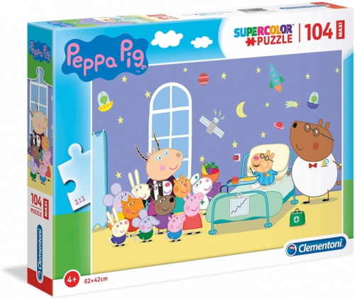 Clementoni 23735 - Puzzle Supercolor 104 Prasárko Peppa