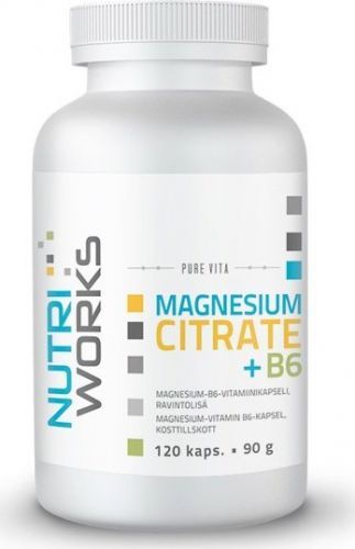 NutriWorks Magnesium Citrate + B6 120 kapslí