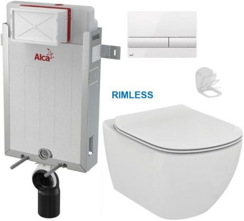 AKCE/SET SET Renovmodul předstěnový instalační systém + tlačítko M1710 + WC TESI RIMLESS AM115/1000 M1710 TE2