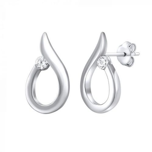 Stříbrné náušnice se zirkony na puzetku - QRE001K