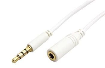 Kabel prodlužovací jack 4-pol.3,5mm M >4-pol.3,5mm F  1m bílý