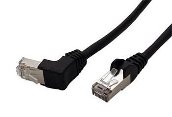 FTP kabel cat.5e  5m černý, 1 lomený konektor