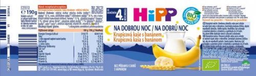HiPP BIO Kaše na dobrou noc krupicová s banánem - 6x190g