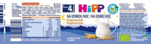 HiPP BIO Kaše na dobrou noc krupicová - 6x190g