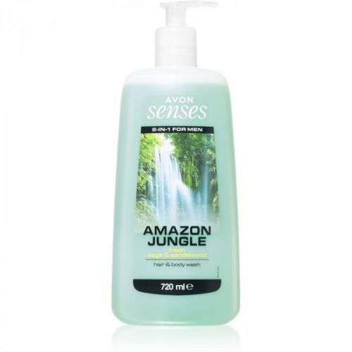 Avon Senses Amazon Jungle sprchový gel na tělo a vlasy pro muže 720 ml