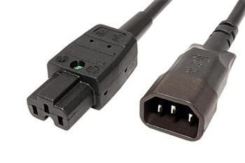 Napájecí kabel 3m prodlužovací, IEC 320 C14 - IEC 320 C15 pro vyšší teploty