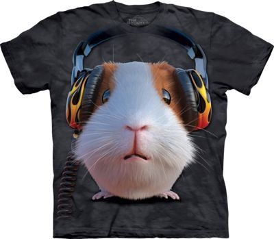 Tričko unisex The Mountain DJ Guinea Pig - šedé, M