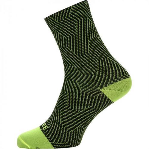 Ponožky Gore C3 Optiline - nad kotník, neon žluto-černá - velikost 38-40