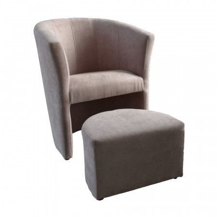 Tempo Kondela Křeslo s taburetem, pudrová růžová, ROSE