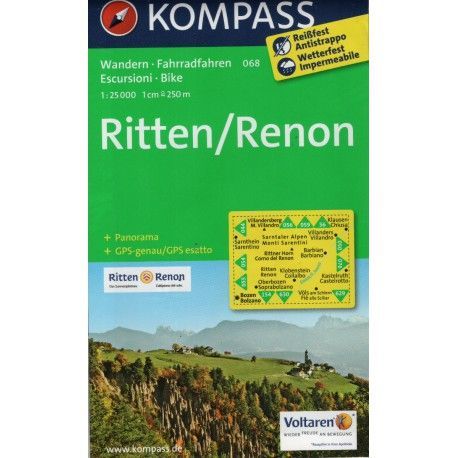 Kompass 068 Ritten/Renon 1:25 000 turistická mapa