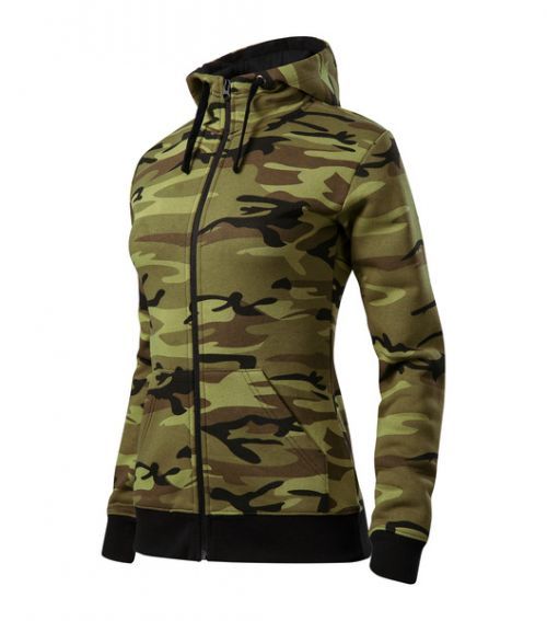 Mikina dámská CAMO ZIPPER XS camouflage green